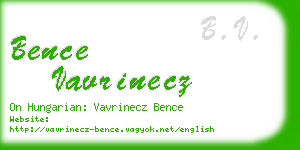 bence vavrinecz business card